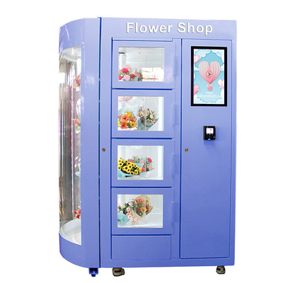 Μηχανή πώλησης λουλουδιών 360 περιστροφής με το διαφανές κατεψυγμένο ράφι Humidification σύστημα