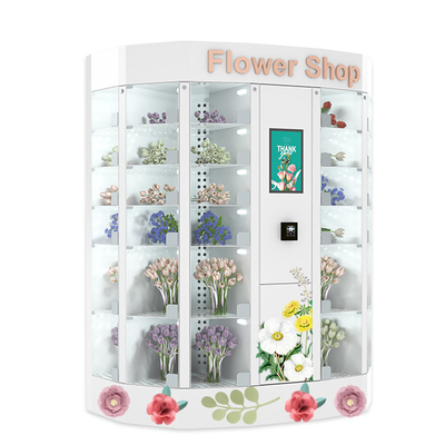 Φρέσκια μηχανή πώλησης λουλουδιών ανθοδεσμών με κατεψυγμένο ντουλάπι οθόνης αφής 22Inch το διαλογικό