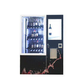 Περίπτερο μηχανών αυτόματης πώλησης χυμού μπουκαλιών κόλας μπύρας κρασιού με την οθόνη αφής και το ψυγείο