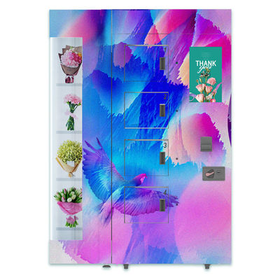 360 Rotation Segregation Flowers Bouquet Vending Machine With Transparent Shelf