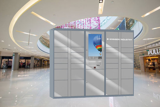Έξυπνα ντουλάπια αποσκευών ενοικίου με τη διαφήμιση της οθόνης για την υπεραγορά με την πληρωμή με πιστωτική κάρτα επιλογής καμερών