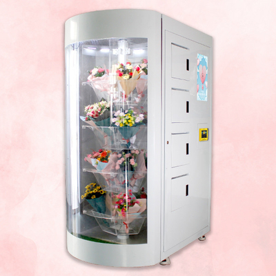 μηχανή πώλησης κλινικών νοσοκομείων 24 ωρών με το διαφανές ράφι για τα λουλούδια