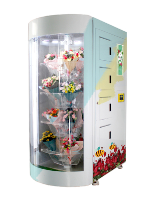 Άσπρη μηχανή πώλησης λουλουδιών με τον έλεγχο Humidty και θερμοκρασίας