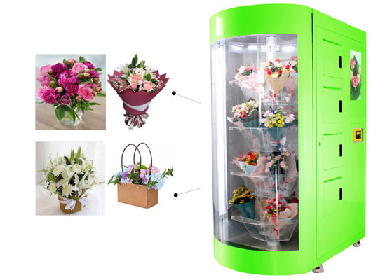 Εσωτερική υπαίθρια χρήσης μηχανή πώλησης λουλουδιών υψηλών σημείων ευφυής με το διαφανές παράθυρο γυαλιού και τον τηλεχειρισμό