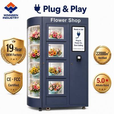 Ποιότητα Winnsen Plug & Play Εμπορικό Ψυγείο Αυτόματος Πωλητής Λουλουδιών 24/7 για Λιανική στις ΗΠΑ εργοστάσιο