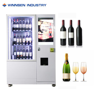 Advertising players touch screen anti theft wine vending machine with elevator